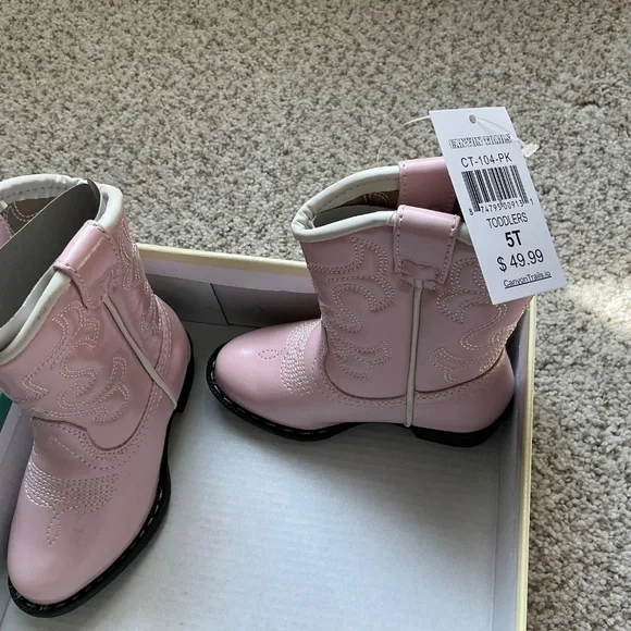 Canyon Trails Girls pink Cowboy boots - Picture 4 of 6